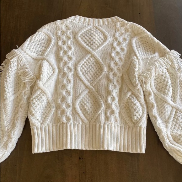 Line & Dot Jasper Fringe Sweater
Cable Knit Cropped Heavy Ivory Western BOHO - Picture 8 of 8
